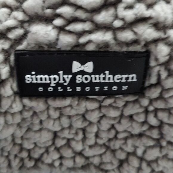 Simply Southern Sharpa light gray pull over with zipper Sz M NWOT - Picture 9 of 10